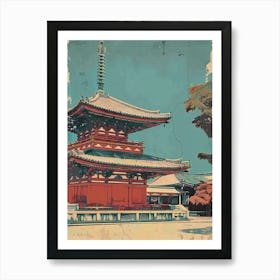 Tokyo Japan Castle Mid Century Modern 2 Art Print