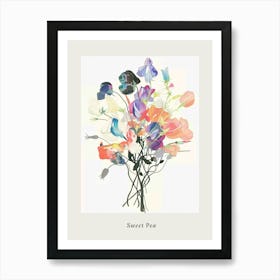 Sweet Pea 1 Collage Flower Bouquet Poster Art Print