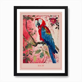 Floral Animal Painting Macaw 2 Poster Art Print