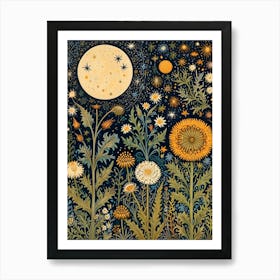 William Morris Moon And Flowers 31 Art Print