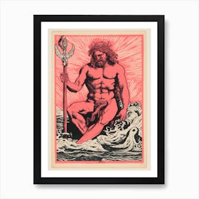  Poseidon Red & Light Pink 2 Art Print