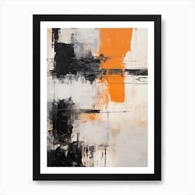 Abstract Black and Orange Art Print