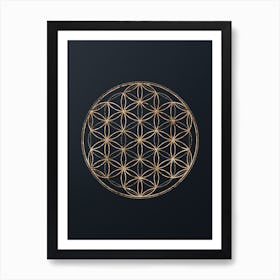 Abstract Geometric Gold Glyph on Dark Teal n.0229 Art Print