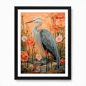 Great Blue Heron 7 Detailed Bird Painting Art Print