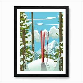 Skis In The Snow 1 Art Print