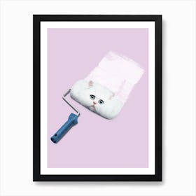 Paint Roller Cat Art Print