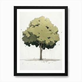 Ash Tree Pixel Illustration 1 Art Print