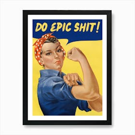 Do epic shit vintage altered art retro trendy art Art Print