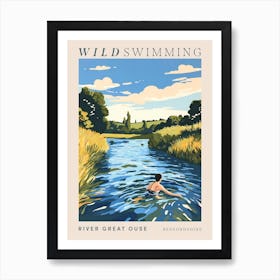 Wild Swimming At River Great Ouse Bedfordshire 2 Poster Art Print