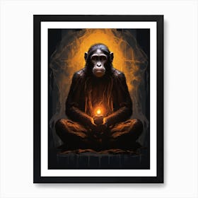 Thinker Monkey Deep In Thought 2 Art Print