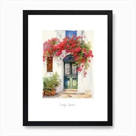 Cadiz, Spain   Mediterranean Doors Watercolour Painting 1 Poster Art Print