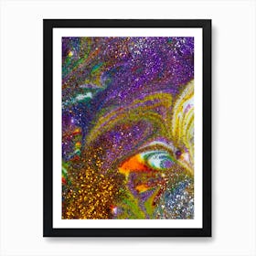 Purple And Gold Swirls 2 Art Print