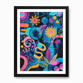 Psychedelic Flowers Art Print