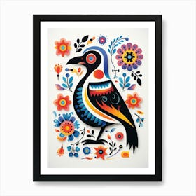Scandinavian Bird Illustration Crow 3 Art Print