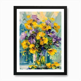 Yellow Flowers In A Vase 1 Art Print