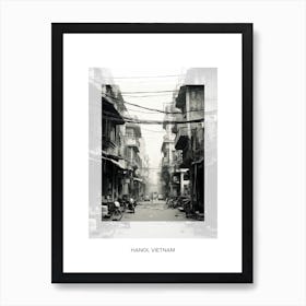 Poster Of Hanoi, Vietnam, Black And White Old Photo 4 Art Print