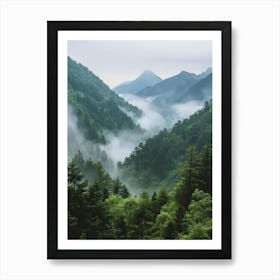 Mist In The Mountains Art Print