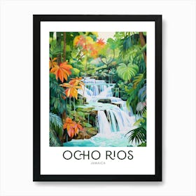 Ocho Rios, Jamaica Maximalist Travel Poster Vibrant Colour Art Print