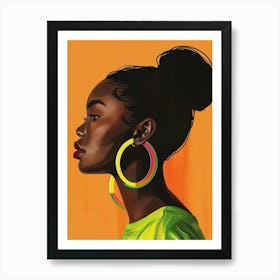 African Girl With Hoop Earrings 1 Art Print