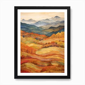 Autumn National Park Painting Smoky Mountains National Park Tennessee Usa 2 Art Print