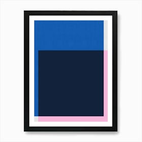 Pink and blue geometry 2 Art Print