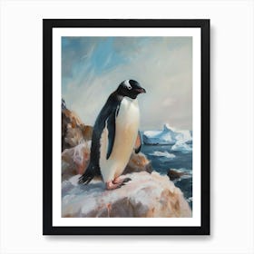 Adlie Penguin Laurie Island Oil Painting 2 Art Print