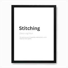 Stitching Definition Meaning Art Print