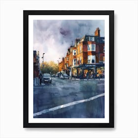 Barnet London Borough   Street Watercolour 3 Art Print