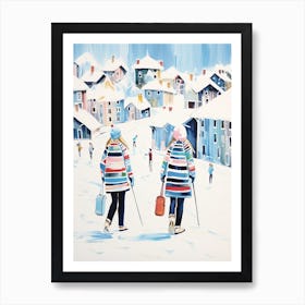 Courchevel   France, Ski Resort Illustration 3 Art Print