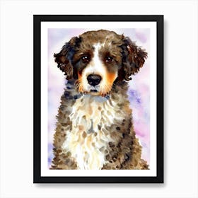 Spanish Water Dog 3 Watercolour Dog Art Print