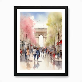 Champs-Elysées Avenue. Paris. The atmosphere and manifestations of spring. 19 Art Print