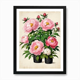 Pink Peonies 1 Art Print