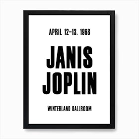 Janis Joplin 1968 Concert Poster Art Print