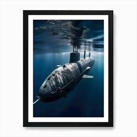 Submarine In The Ocean-Reimagined 39 Art Print