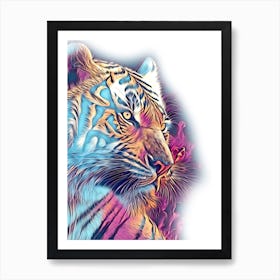 A Nice Tiger Art Illustration In A Painting Style 16 Art Print