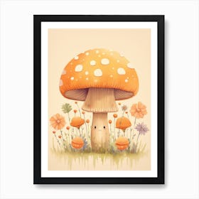 Cute Mushroom Nursery 3 Art Print