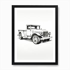 Ford Model T Line Drawing 10 Art Print