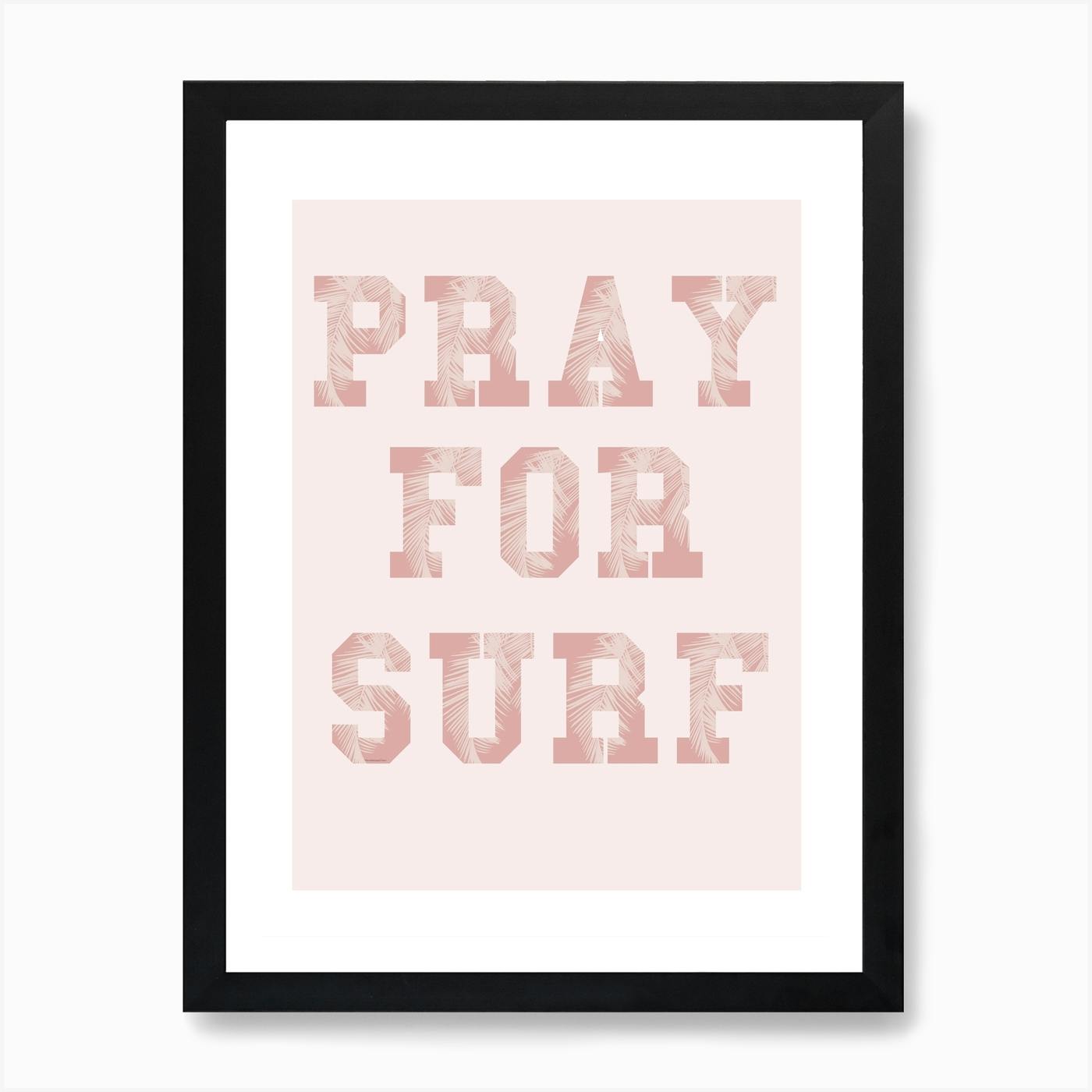 pray for surf framed art