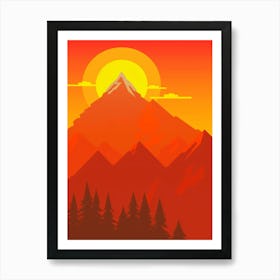 Sunset In The Mountains 59 Art Print