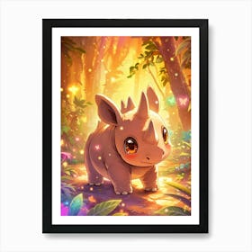 Cute Rhinoceros Art Print