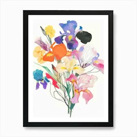 Iris 3 Collage Flower Bouquet Art Print