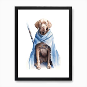 Labrador Retriever Dog As A Jedi 3 Art Print