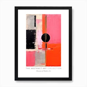 Pink And Black Abstract Painting 1 Exhibition Poster Art Print