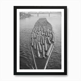 Log Raft In Willamette River At Portland, Oregon By Russell Lee Art Print