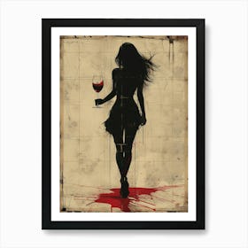 Girl With A Glass Of Wine 5 Art Print