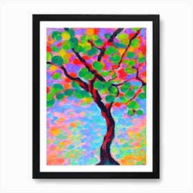 Chinese Elm tree Abstract Block Colour Art Print