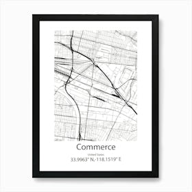 Commerce City,United States Minimalist Map 1 Art Print