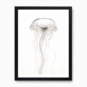Upside Down Jellyfish Simple Drawing 4 Art Print