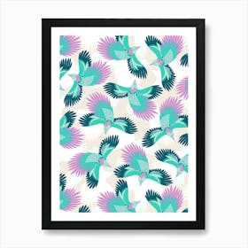 Glow Birds - Teal Art Print