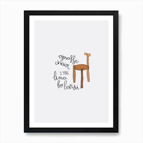 Giraffe Bo Bardi Chair Art Print